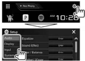 KENWOOD DDX24BT - Affichage de I'ecran de menu - 1