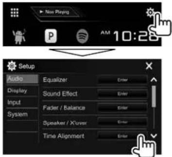 KENWOOD DDX24BT - Ajustement de l'alignement temporel 3 Sélectionnez un élément pour réaliser un numérique (DTA) ajustement. - 1
