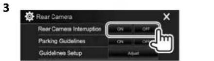 KENWOOD DDX24BT - Réglages pour laamera de recul - 4