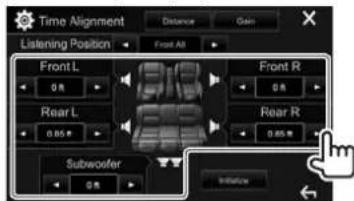 KENWOOD DDX24BT - Ajustement de l'alignement temporel 3 Sélectionnez un élément pour réaliser un numérique (DTA) ajustement. - 4