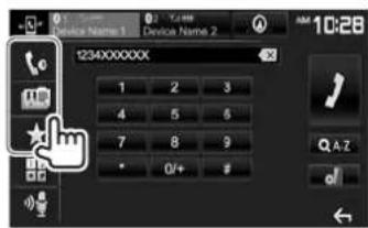 KENWOOD DDX24BT - À partir de l'historique des appels/repertoire téléphonique/liste des préroglages - 1