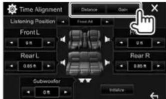KENWOOD DDX24BT - Ajustement de l'alignement temporel 3 Sélectionnez un élément pour réaliser un numérique (DTA) ajustement. - 3