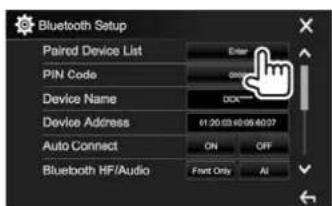 KENWOOD DDX24BT - □ Connexion/deconnexiond'un péripérisque Bluetooth enregistré - 1
