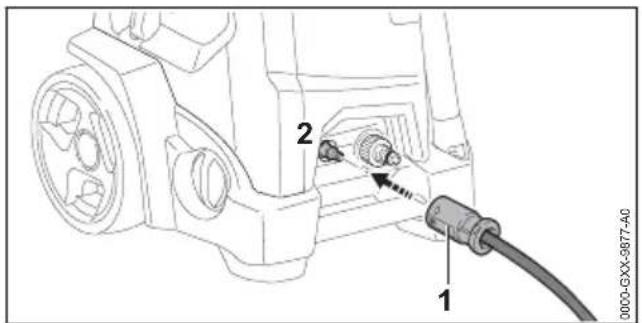 STIHL RE 150 - Hogedrukslang aansluiten - 1