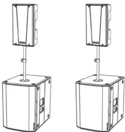 DB Technologies SUB 612 - USAGE ON SUBWOOFER WITH POLE TELESCOPIC - 1