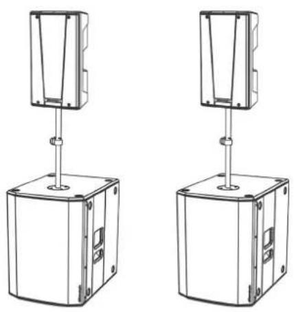 DB Technologies SUB 612 - VERWENDUNG AUF EINEM SUBWOOFER MIT TELESKOPPFOSTEN - 1