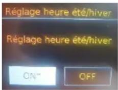 Réglage heure été/hiver Réglage heure été/hiver ON™ OFF