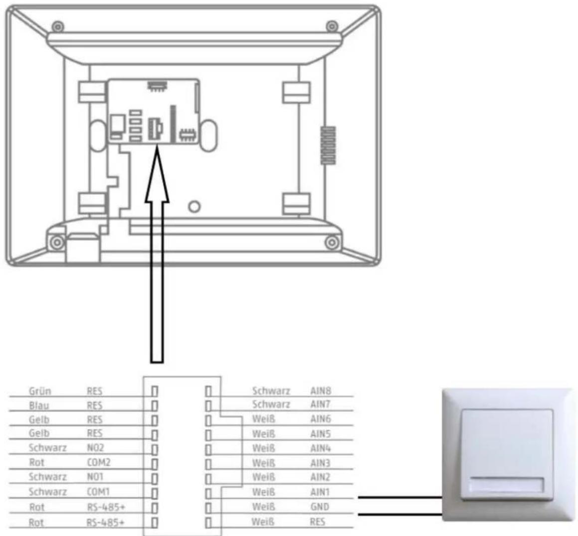 ABUS TVHS20340 - Anschluss Etagenklingeltaster an Haupt-Monitor - 1