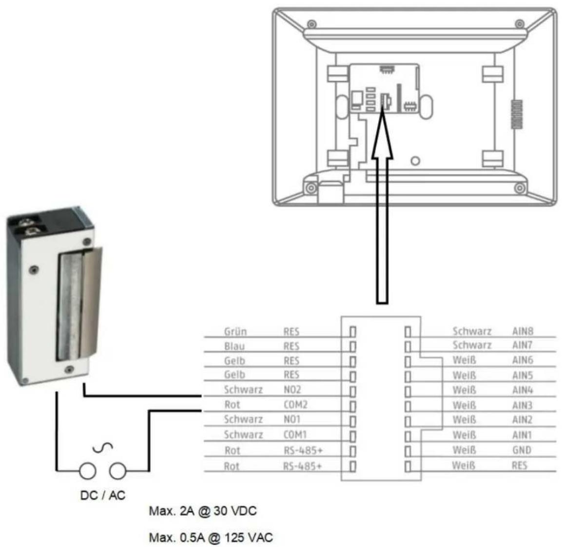 ABUS TVHS20340 - Bestaande deuropeners op de monitor van deurstation aansluten - 1