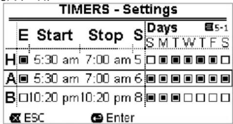 DAB E.Swim 150 M - Timer Settings (Configuração dos Temporizadores) - 1