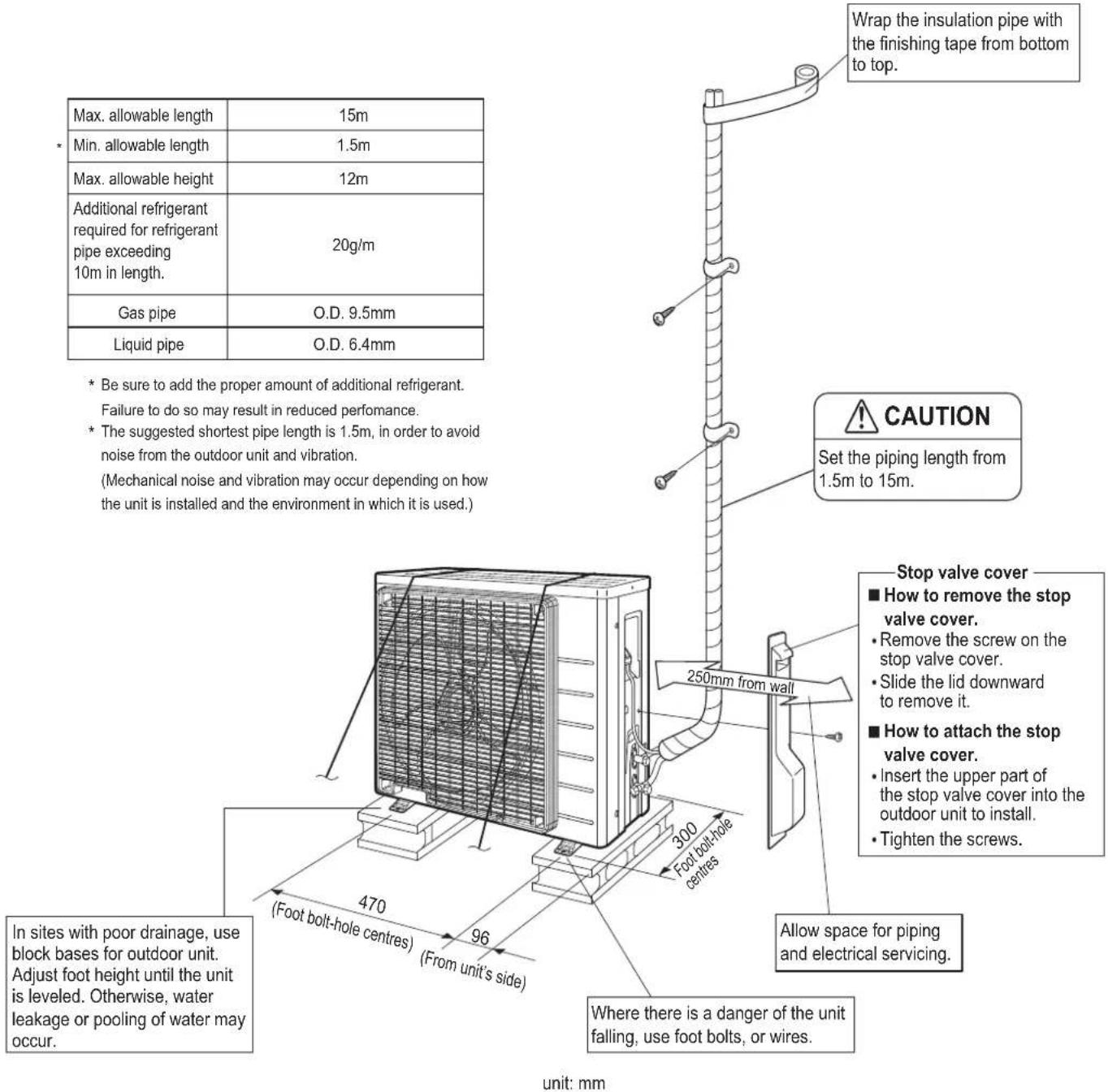 DAIKIN ARX25K2V1B - Outdoor Unit Installation Drawings - 1