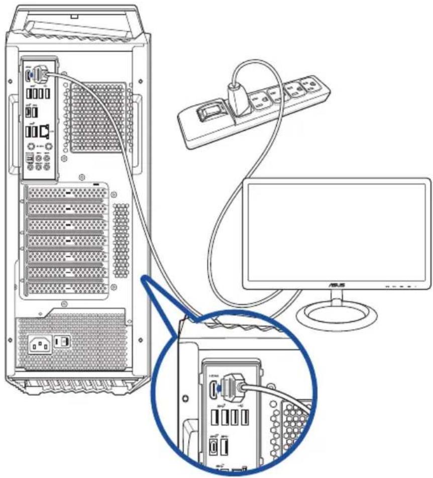 ASUS G15CF - Pour connecter un moniteur externe à l'un des ports d'affichage embarqués : - 1