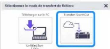 Sélectionnez le mode de transfert de fichiers: Télécharger sur le PC UnRitiled from 1.560c Transfert ScanNCut