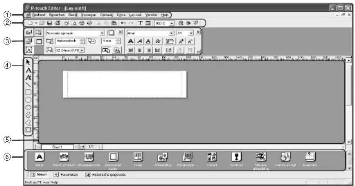 BROTHER PTouch RL700S - Venster P-touch Editor Bewerken - 1
