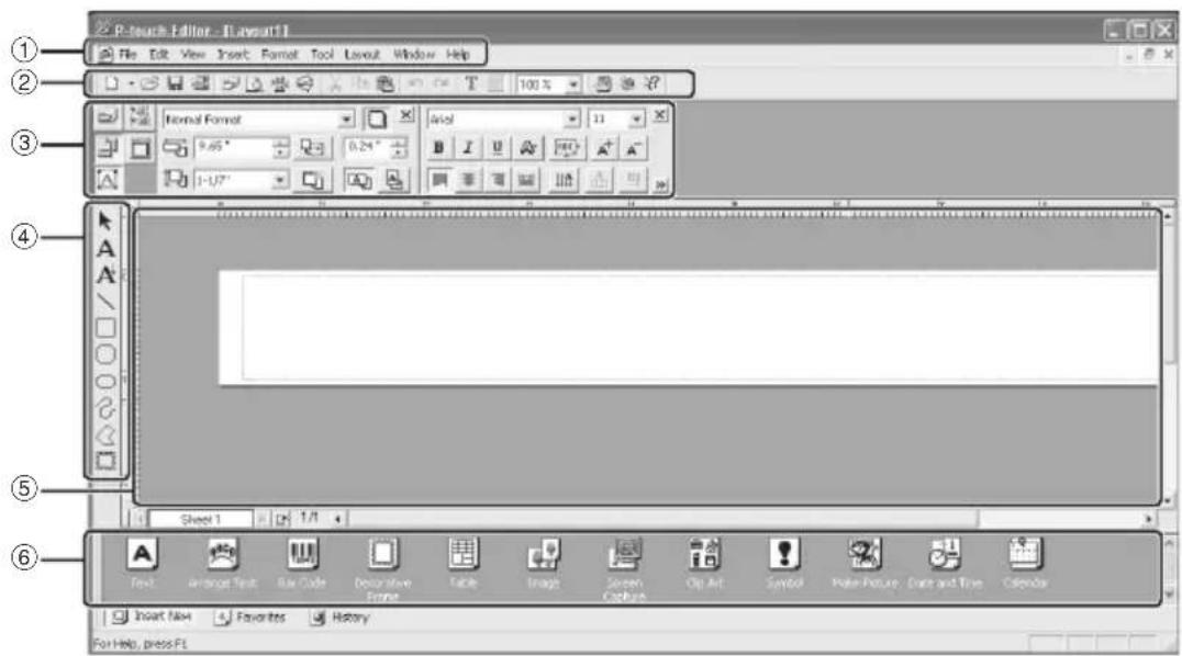 BROTHER PTouch RL700S - P-touch Editor Edit window - 1