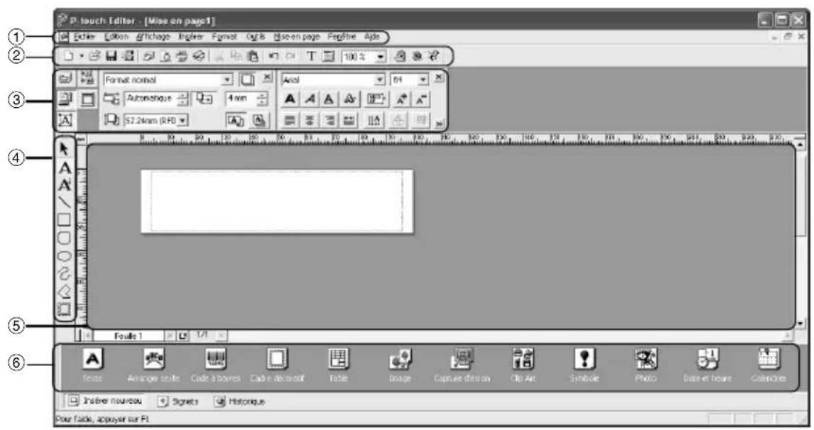 BROTHER PTouch RL700S - Fenêtre Edition de P-touch Editor - 1