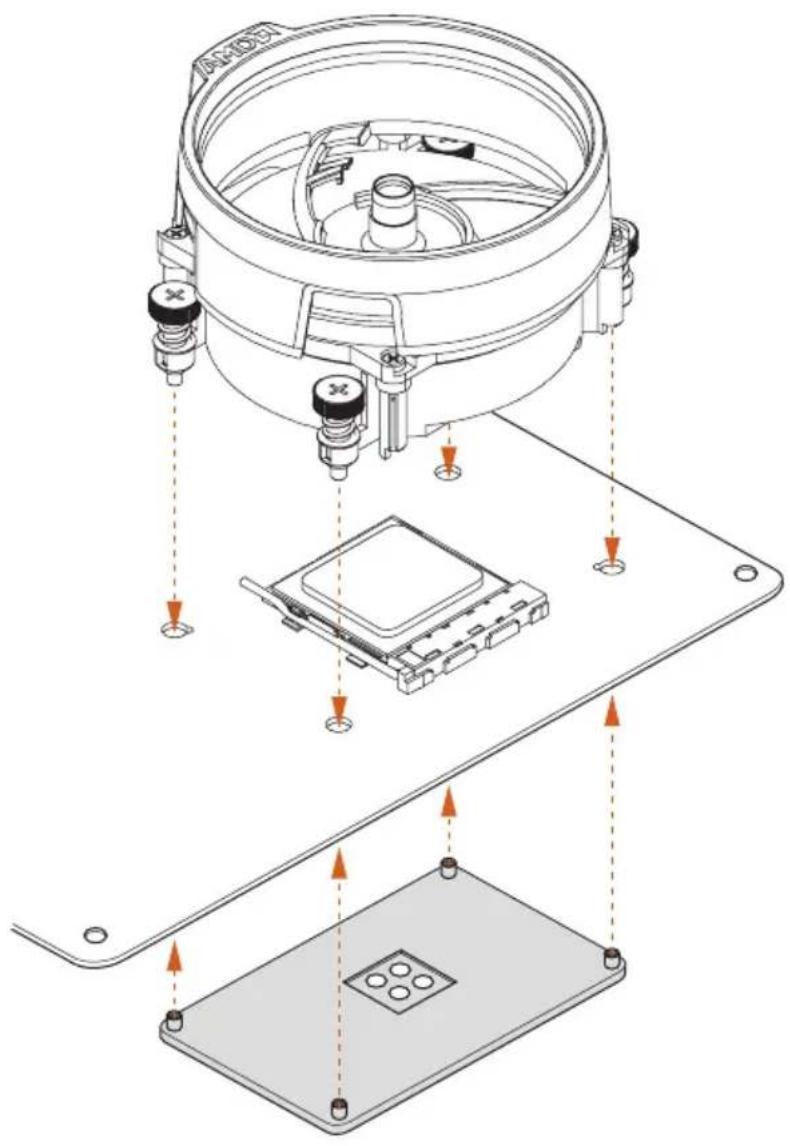 ASROCK B450 Pro4 - Installing the CPU Box cooler SR1 - 3