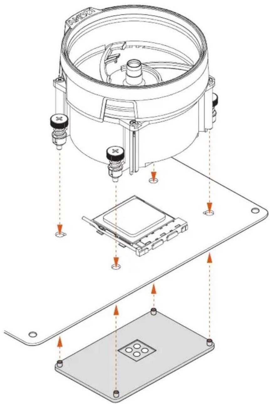 ASROCK B450 Pro4 - Installing the AM4 Box Cooler SR2 - 3