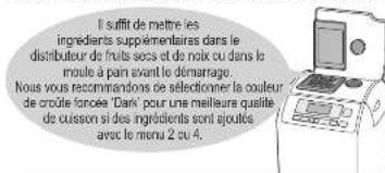 PANASONIC SDYR2500 - Ajout d'ingredents au palm ou a la pate - 1