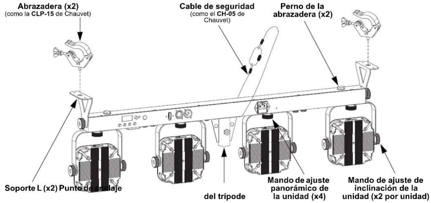 Chauvet 4BAR LT QuadBT ILS - Diagrama de montaje - 1