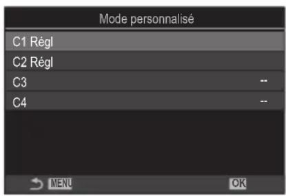 OM SYSTEM OM1 Mark II - Rappeler des paramètres enregistrés - 2
