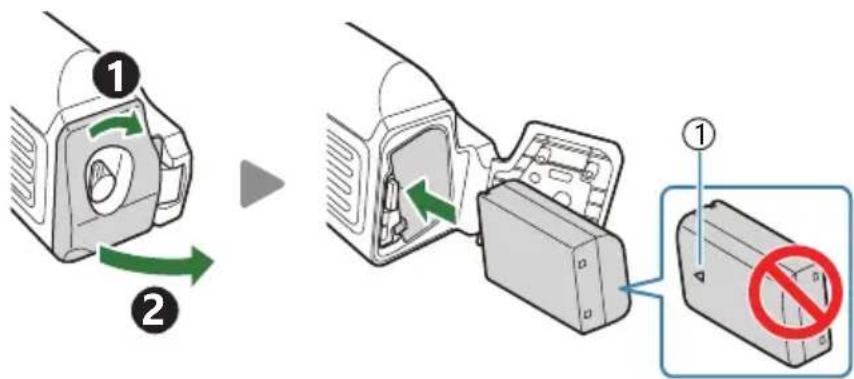 OM SYSTEM OM1 Mark II - Insertion de la batterie - 1