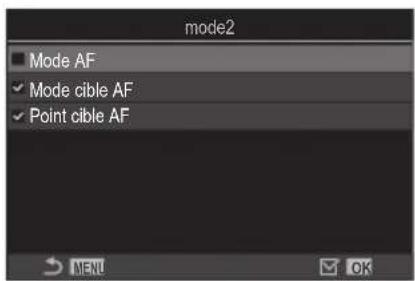 OM SYSTEM OM1 Mark II - Utilisation de [mode2] pour [Fonction levier Fn] / [Fonction levier Fn] - 2