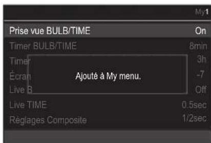 OM SYSTEM OM1 Mark II - Ajout déléments à « My menu » - 3