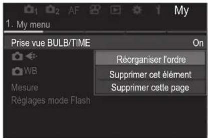 OM SYSTEM OM1 Mark II - Gestion de « My menu » - 2
