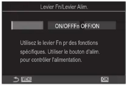 OM SYSTEM OM1 Mark II - Configuration de [Levier Fn/Levier Alim.] - 1