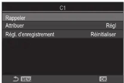 OM SYSTEM OM1 Mark II - Rappeler des paramètres enregistrés - 3