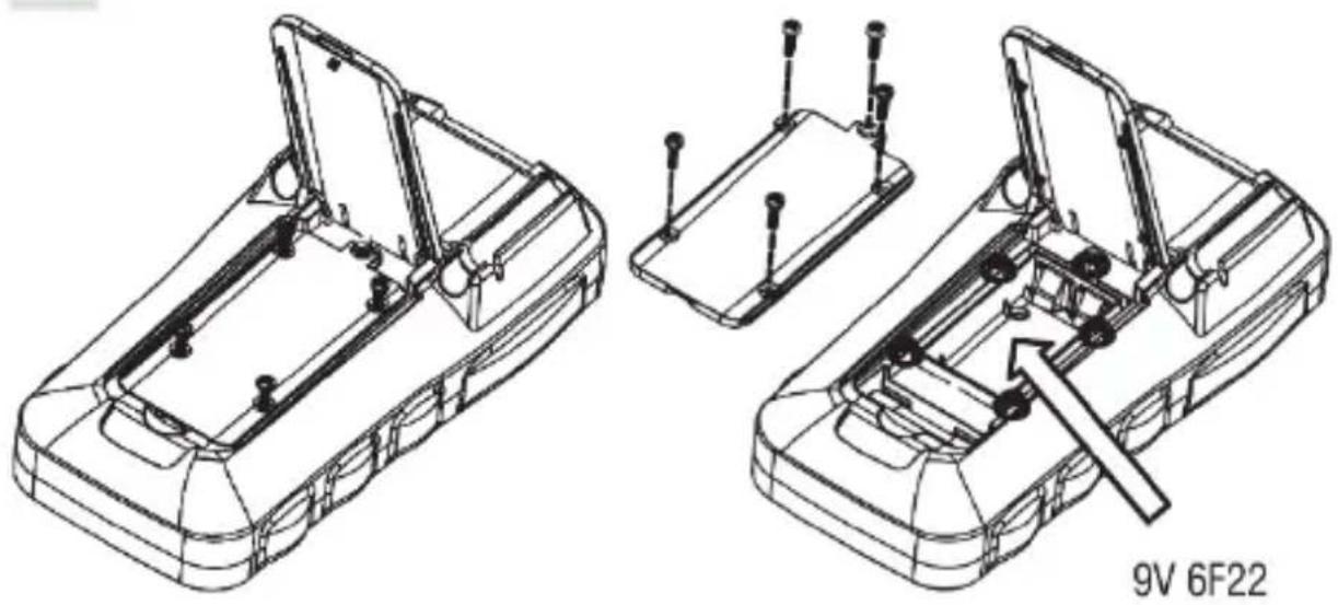 Testboy TB 317 - Remplacement des piles - 2