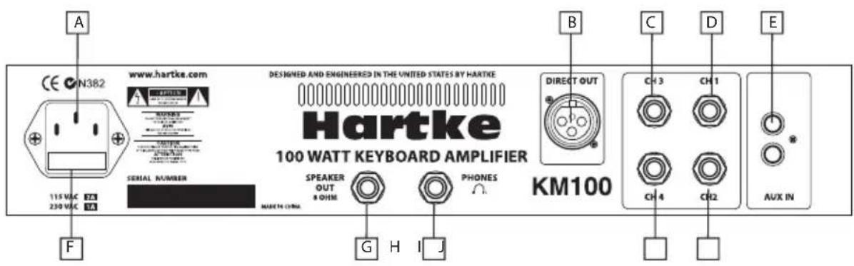 Hartke KM100 - Présentation de la face arrière - 1