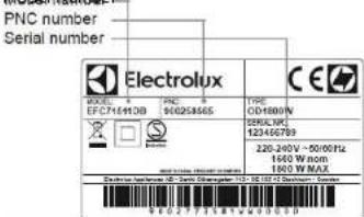 ELECTROLUX EAF7CG - Service et assistance à la clientèle - 1