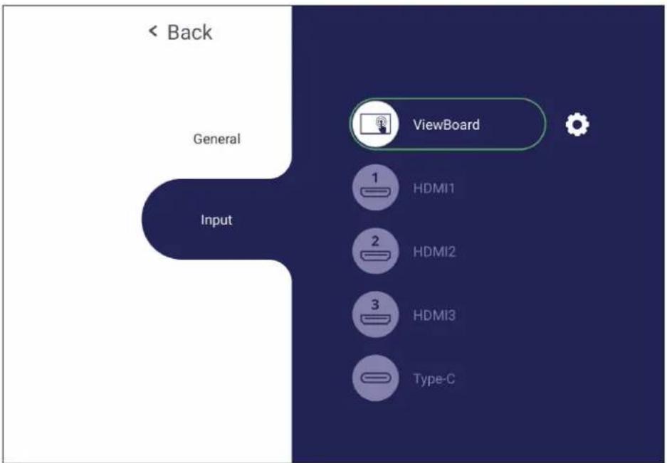 VIEWSONIC 65505 - Input Settings (Paramétrage des entrées) - 1