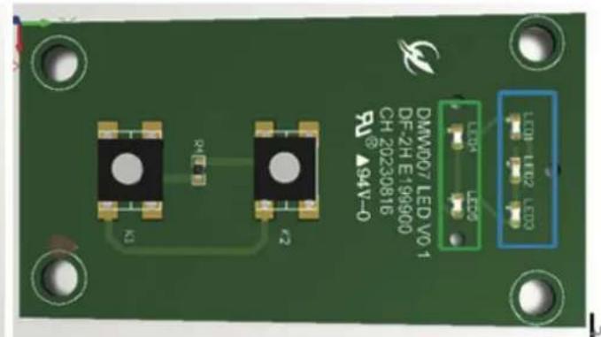 TECHWOOD TAN8005R - BLOC-BATTERIE ET CARTE PCB DU COMMUTATEUR EXPLICATION DE L'ETAT DE LA LUMIÈRE LED - 2