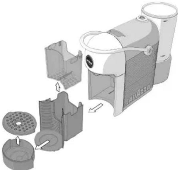 Lavazza A Modo Mio Jolie Evo - REINIGUNG DES BEHÄLTERS FÜR VERBRAUCHTE KAPSELN UND DES TROPFENFANGERBEHÄLTERS - 2