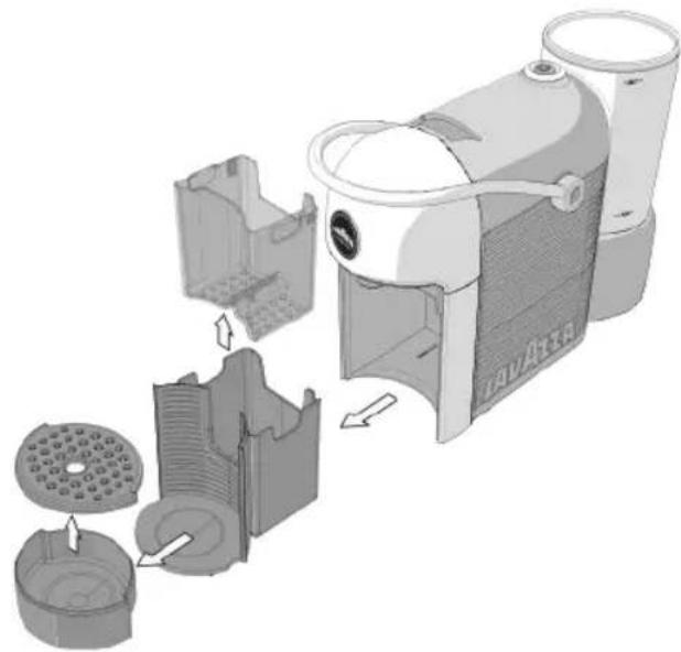 Lavazza A Modo Mio Jolie Evo - NETTOYAGE DU TIROIR À CAPSULES USAGEES ET DU TIROIR RAMASSE-GOUTTES - 4