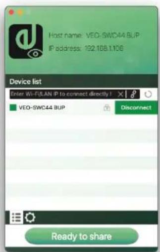 Ecler VEOSWC44TU - - Demarrage et fonctionnement de l'application VEOShare - 3