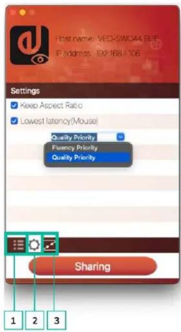 Ecler VEOSWC44TU - - Settings (paramètres) de VEOShare - 1
