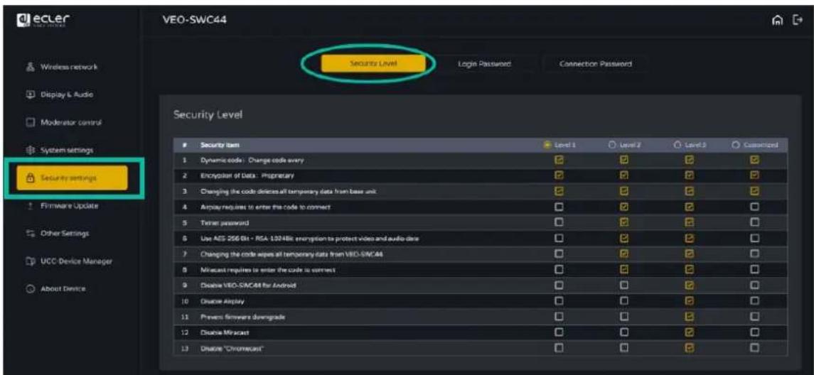 Ecler VEOSWC44TU - Security Level (niveau de sécurité) - 3
