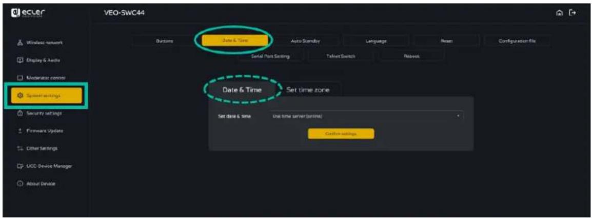 Ecler VEOSWC44TU - Date &amp; Time (date et heures) - 1
