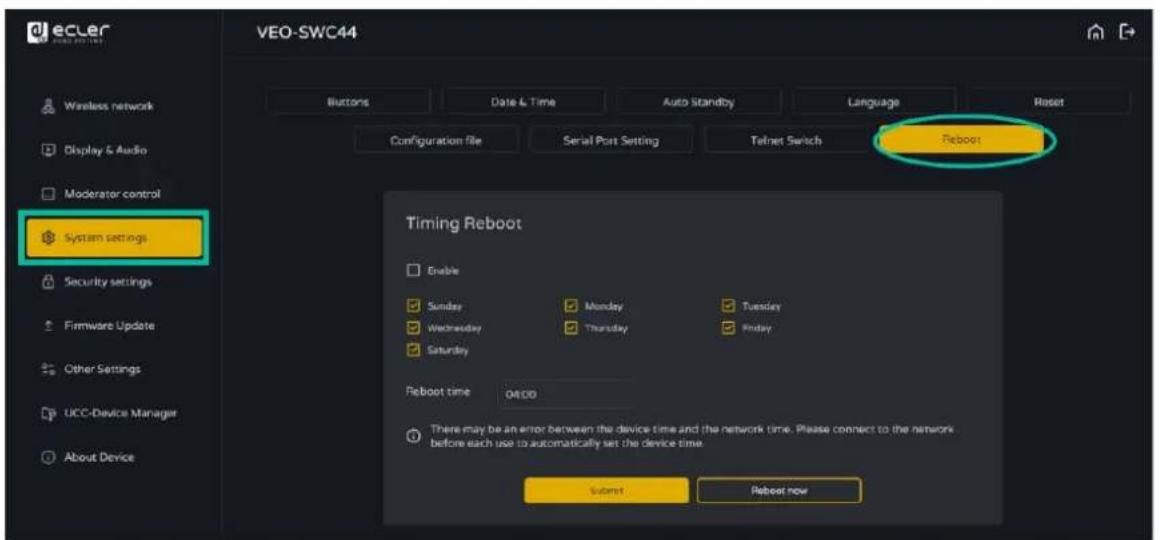Ecler VEOSWC44TU - Reboot (redémarrage) - 1