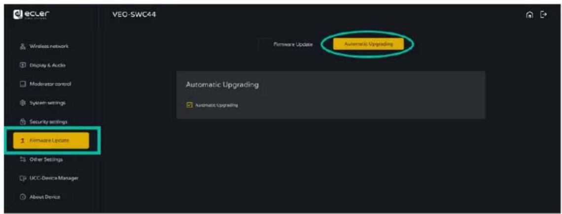 Ecler VEOSWC44TU - Automatic Upgrading (mise à jour automatique) - 1
