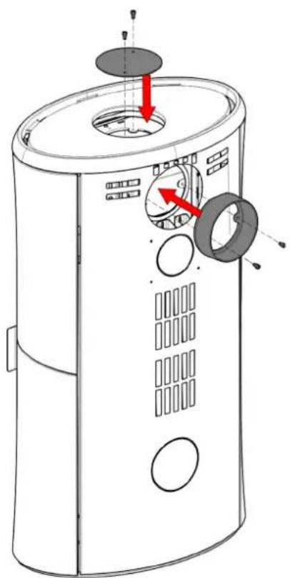 EDILKAMIN BODY 6 - Orientation échéappement de la fumée par l'arrête - 5