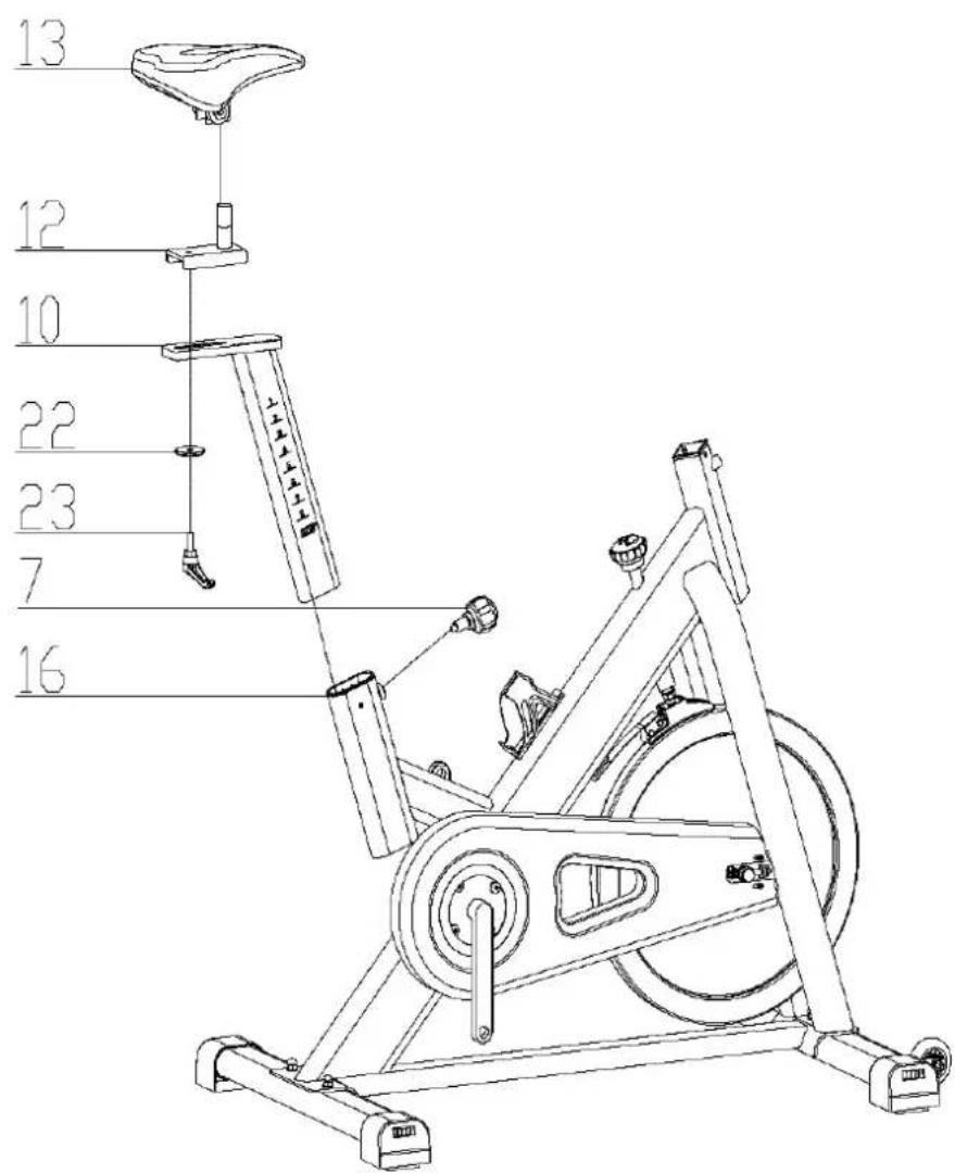 Darwin Evo 30 - Étape 2 : montage de la barre de selle, du support de selle et de la selle - 1