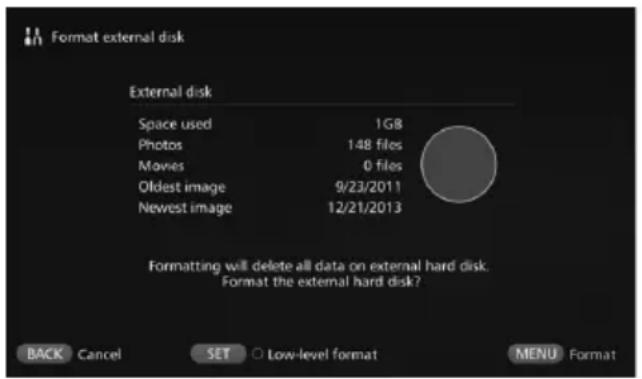 CANON Connect Station CS100 - [Format external disk] - 1