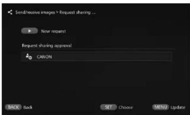CANON Connect Station CS100 - Select [Request sharing approval]. - 1