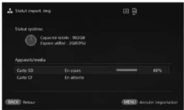 CANON Connect Station CS100 - Statut d'importation des images - 2