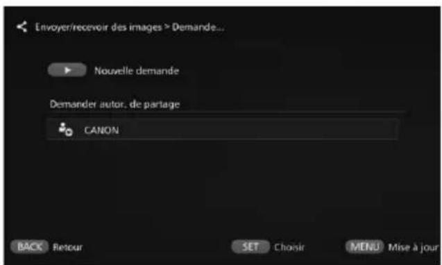 CANON Connect Station CS100 - Sélectionnez [demander autor. de partage] - 1